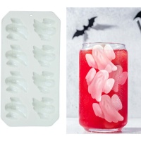 Stampo in silicone per cubetti a forma di fantasmi 22 x 12 cm - 8 cavità