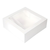 Scatola torta bianca con finestra da 30 x 30 x 9,5 cm - Sweetkolor - 1 unità