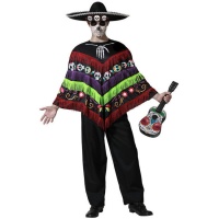 Poncho scheletro Catrina da adulto