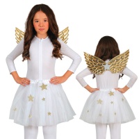 Set angelo con tutù e ali dorate per bambini - 2 pezzi.