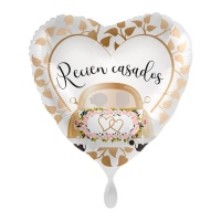 Palloncino cuore dorato Recién casados da 43 cm - Premioloon