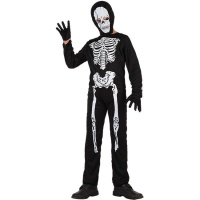 Costume da scheletro per bambini con guanti