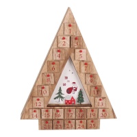 Calendario dell'avvento ad albero con cassetti 45 x 36 cm