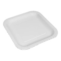 Piatti di 23 cm in cartone bianco quadrati - 100 unità