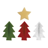 Ostie di Natale con pini e stelle - 26 unità