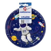 Piatti da collezione astronauta 18 cm - 8 pezzi.