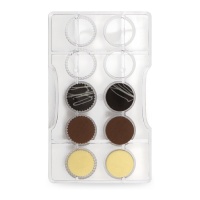 Stampo dischi di cioccolato da 20 x 12 cm - Decora - 10 cavità