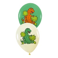 Palloncini in Lattice di Dinosauro Verde da 30 cm - 6 unità