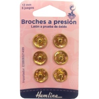 Bottoni a pressione placcati oro da 1,3 cm - Hemline - 6 paia