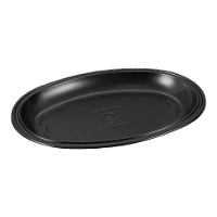 Vassoio ovale di 25 x 18 cm in plastica resistente - 3 pezzi