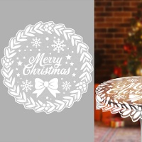 Tovaglia Merry Christmas rotonda di 1 m lavorata a traforo