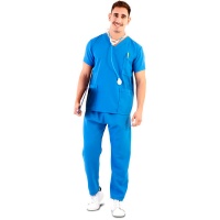 Costume da infermiera blu per adulto