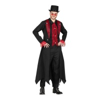 Costume elegante vampiro nero e rosso da uomo