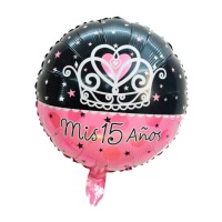 Palloncino compleanno rosa e nero My 15th Birthday 45cm