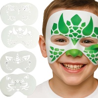 Stencil per trucco con disegni per bambini - 4 pezzi