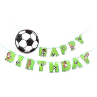Festone Happy Birthday calcio - Monkey Business - 1 unità