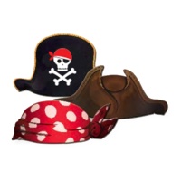 Cappelli da pirata assortiti - 6 pezzi.