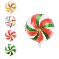Palloncino rotondo a spirale colorato di 35 cm - PartyDeco - 1 unità
