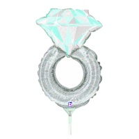 Palloncino ad anello di diamante blu 22 x 31 cm - 10 pezzi - Grabo