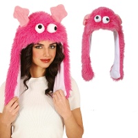 Cappello da mostro rosa con movimento