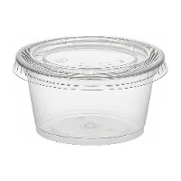 Contenitori per salse in plastica trasparente con coperchio - 120 ml (confezione da 100 pezzi)