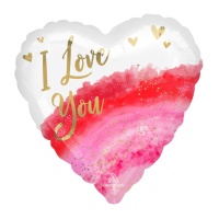 Palloncino a cuore acquerellato I Love You 43 cm - Anagramma