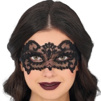 Maschera di pizzo ricamato nero