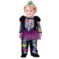 Costume da scheletro a fiori per bambini