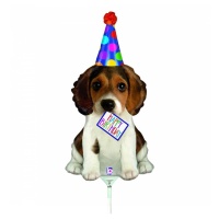 Palloncino cagnolino Happy Birthday da 21 x 41 cm - 10 unità - Grabo
