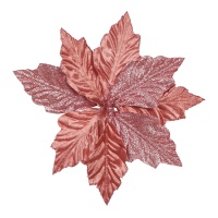 Fiore di natale rosa da 22 cm