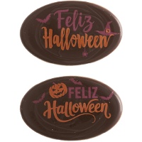 Targhetta di cioccolato fondente «Buon Halloween» - 84 pezzi