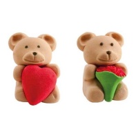 Decorazioni di zucchero orsetti San Valentino in 3D - Dekora - 20 unità