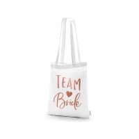 Borsa di stoffa bianca Team Bride da 39 x 42 cm - 1 unità