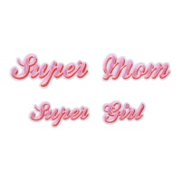 Toppe termoadesive Super Girl e Super Mom - 4 unità