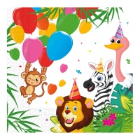 Tovaglioli Jungle Party Animals 16,5 x 16,5 cm - 20 unità