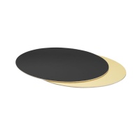 Sottotorta rotonda oro e nero da 32 x 0,3 cm - Decora