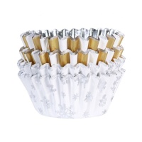 Capsule per mini cupcakes argentate e dorate natalizie - PME - 60 unità