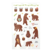 Adesivi animali orso con messaggi - Dailylike - 1 foglio