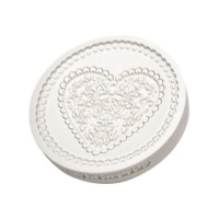 Stampo cuore con pizzo in silicone da 7 cm - Katy Sue Molde