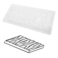 Stampo di plastica per torrone e cioccolato a onde di 20 x 8 x 2 cm - Pastkolor