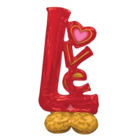 Pallone gigante con base Love rosso - 73 x 147 cm - Anagram