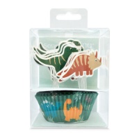 Capsule per cupcake e plettri per dinosauri - Scrapcooking - 48 pz.