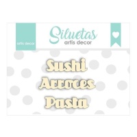 Chipboard Arroces, Sushi y Pastas - Artis decor - 3 unità