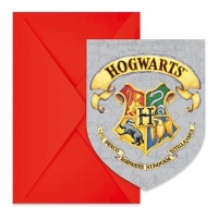 Inviti di Harry Potter Case di Hogwarts 9.5x14.5 cm - 6 unità