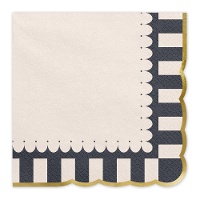 Tovaglioli con Bordatura Dorata 16,5 x 16,5 cm - 12 pezzi