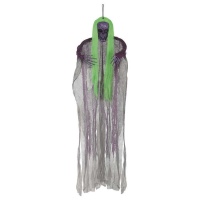 Ciondolo di cadavere di strega con capelli verdi 1,20 m