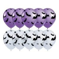 Palloncini in lattice Halloween Bat 30cm - Amore per la festa - 10 pz.