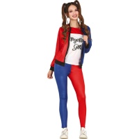 Costume rosso e blu da Harley supercattiva adolescente