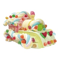 Torta di caramelle gommose a forma di treno multicolore da 690 gr