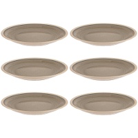 Piatto da 26,5 cm in gres con bordo bianco piatto - 6 unità